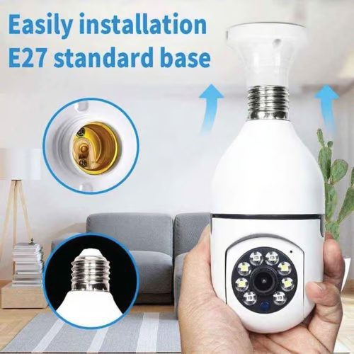Light Bulb Camera, Home WiFi 360 Degree CCTV Pan IP Camera